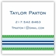 boatman geller grosgrain ribbon blue & green square sticker