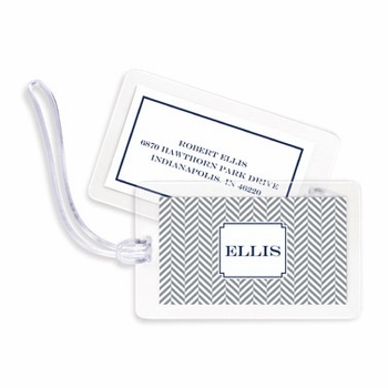 boatman geller herringbone gray bag tags
