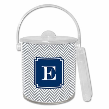 boatman geller herringbone gray ice bucket
