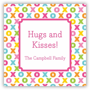 boatman geller hugs and kisses square sticker