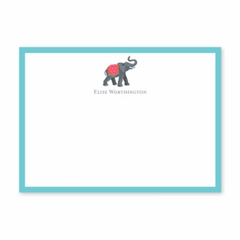 boatman geller icon elephant with border flat notecard