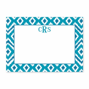 boatman geller ikat turquoise large flat notecard