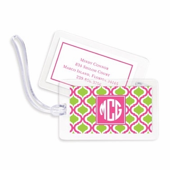 boatman geller kate raspberry & lime bag tags