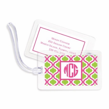 boatman geller kate raspberry & lime bag tags