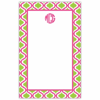 boatman geller kate raspberry & lime notepad