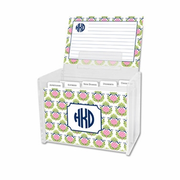 boatman geller kate red & teal recipe box