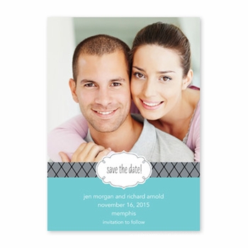 boatman geller label chic teal & gray photocard