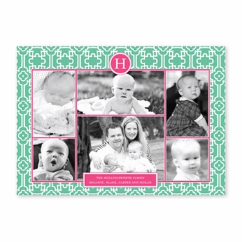 boatman geller lulu teal & hot pink photocard