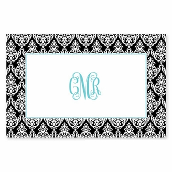 boatman geller madison damask black disposable placemat pads