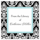 boatman geller madison damask black square sticker