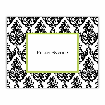 boatman geller madison damask white with black foldover note