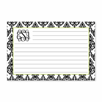 boatman geller madison damask white with black recipe card