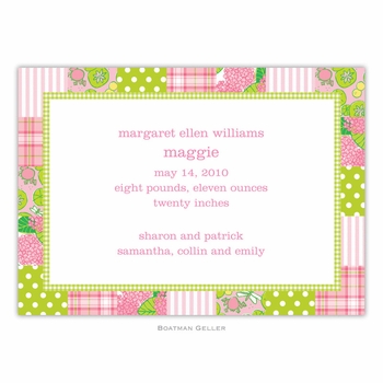 boatman geller patchwork pink large flat notecard