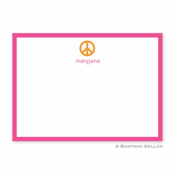boatman geller peace sign orange flat notecard