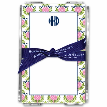 boatman geller pineapple repeat pink acrylic note sheets
