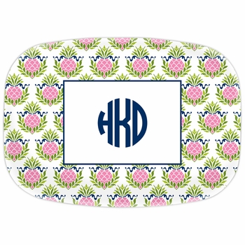 boatman geller pineapple repeat pink platter