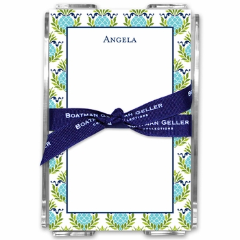 boatman geller pineapple repeat teal acrylic note sheets