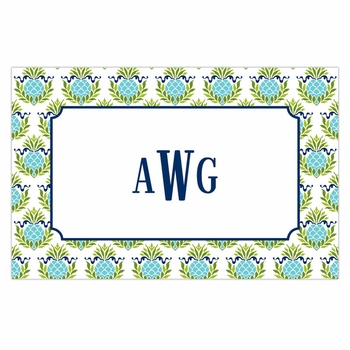 boatman geller pineapple repeat teal disposable placemats