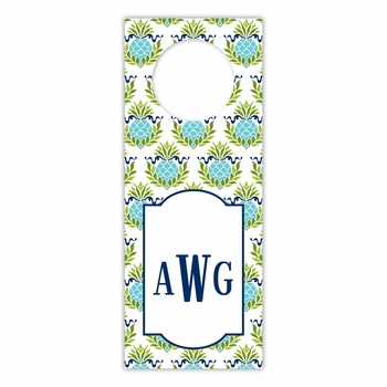 boatman geller pineapple repeat teal wine tags