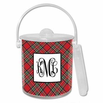 boatman geller plaid red ice bucket