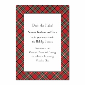 boatman geller plaid red invitation