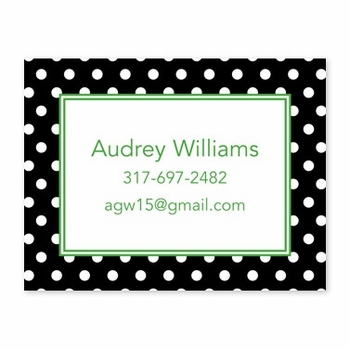 boatman geller polka dot black calling card