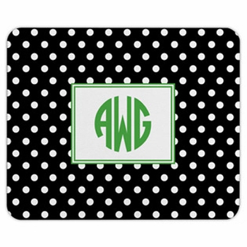 boatman geller polka dot black mouse pad