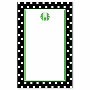 boatman geller polka dot black notepad