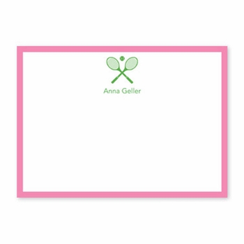 boatman geller racquets crossed kelly flat notecard