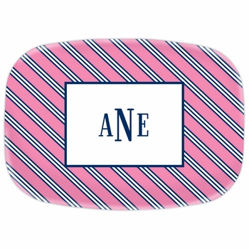 boatman geller repp tie pink & navy platter