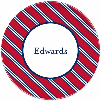 boatman geller repp tie red & navy plate