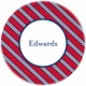 boatman geller repp tie red & navy plate