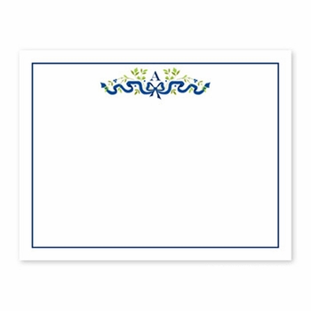 boatman geller ribbon navy small flat notecard