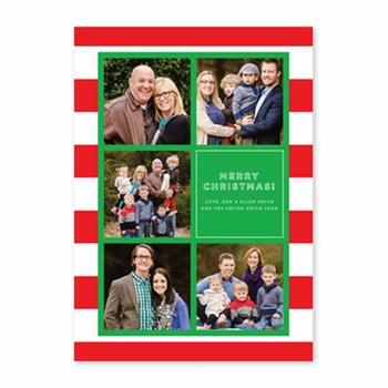 boatman geller rugby collage red & green photocard