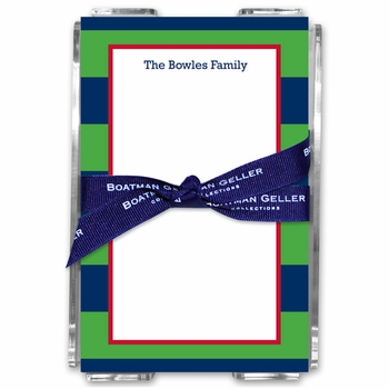 boatman geller rugby navy & kelly acrylic note sheets