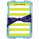 boatman geller rugby stripe lime/blue brdr acrylic note sheets