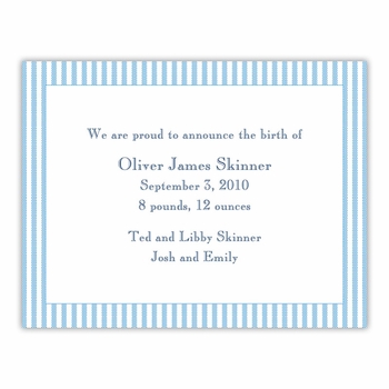 boatman geller seersucker blue small flat w/ ribbon flat notecard