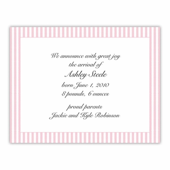 boatman geller seersucker pink small flat w/ ribbon flat notecard