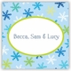 boatman geller snowflake light blue sticker