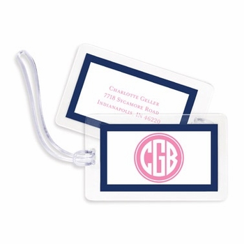 boatman geller solid inset circle bag tags