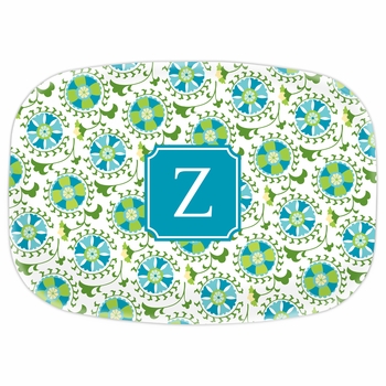 boatman geller suzani teal platter
