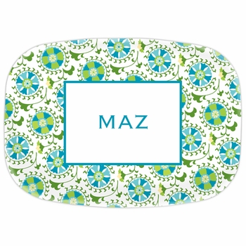 boatman geller suzani teal platter