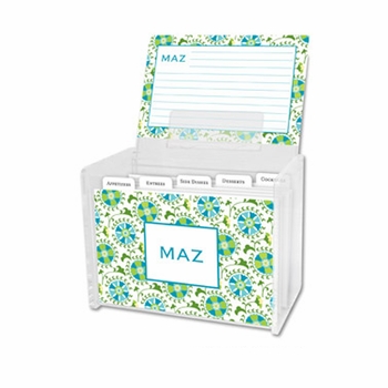 boatman geller suzani teal recipe box