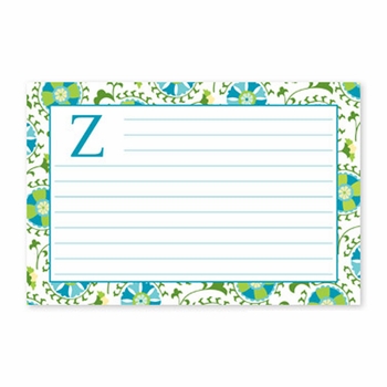 boatman geller suzani teal recipe card