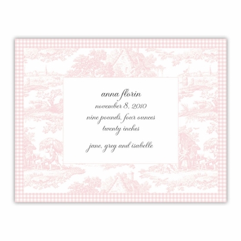 boatman geller toile pink small flat notecard