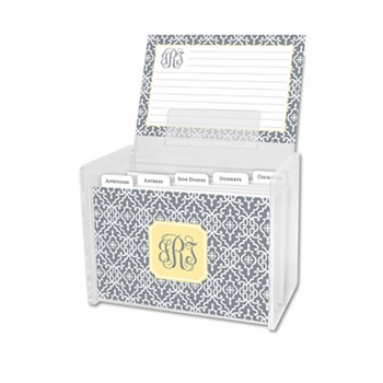 boatman geller wrought iron gray recipe box