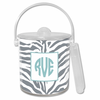 boatman geller zebra gray ice bucket