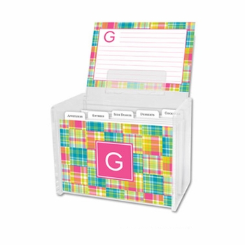 boatman geller zebra gray recipe box
