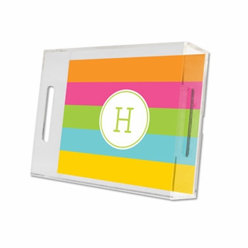 bold stripe lucite tray - small