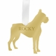 boxer christmas ornament - gold